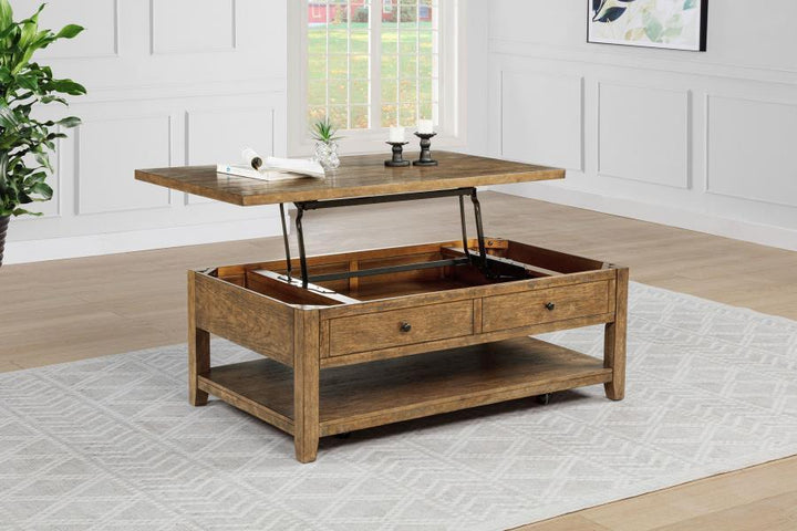 Payne - 48" Mobile Lift Top Coffee Table - Distressed Brown Coffee Table modern furniture Contempo Furniture
