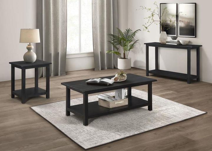 Payne - Wood Coffee Table With Shelf - Java Coffee Table modern furniture Contempo Furniture