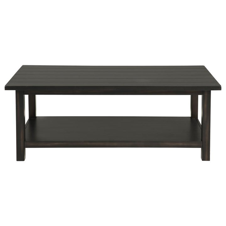 Payne - Wood Coffee Table With Shelf - Java Coffee Table modern furniture Contempo Furniture