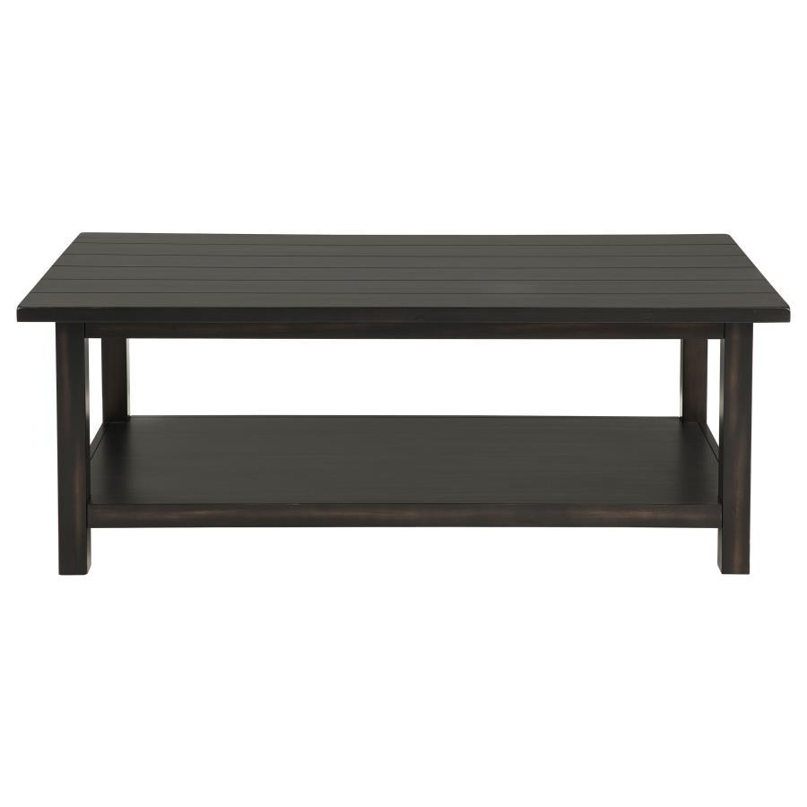 Payne - Wood Coffee Table With Shelf - Java Coffee Table modern furniture Contempo Furniture