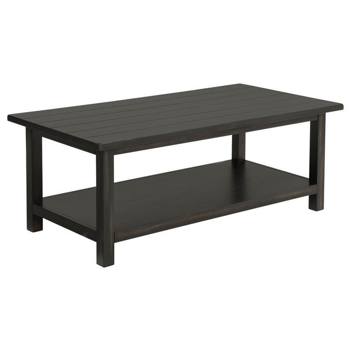 Payne - Wood Coffee Table With Shelf - Java Coffee Table modern furniture Contempo Furniture