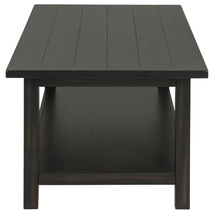 Payne - Wood Coffee Table With Shelf - Java Coffee Table modern furniture Contempo Furniture