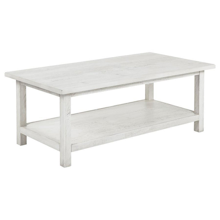 Payne - Wood Coffee Table With Shelf - White Coffee Table modern furniture Contempo Furniture