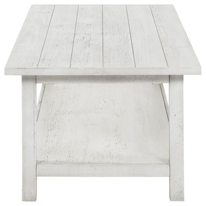 Payne - Wood Coffee Table With Shelf - White Coffee Table modern furniture Contempo Furniture