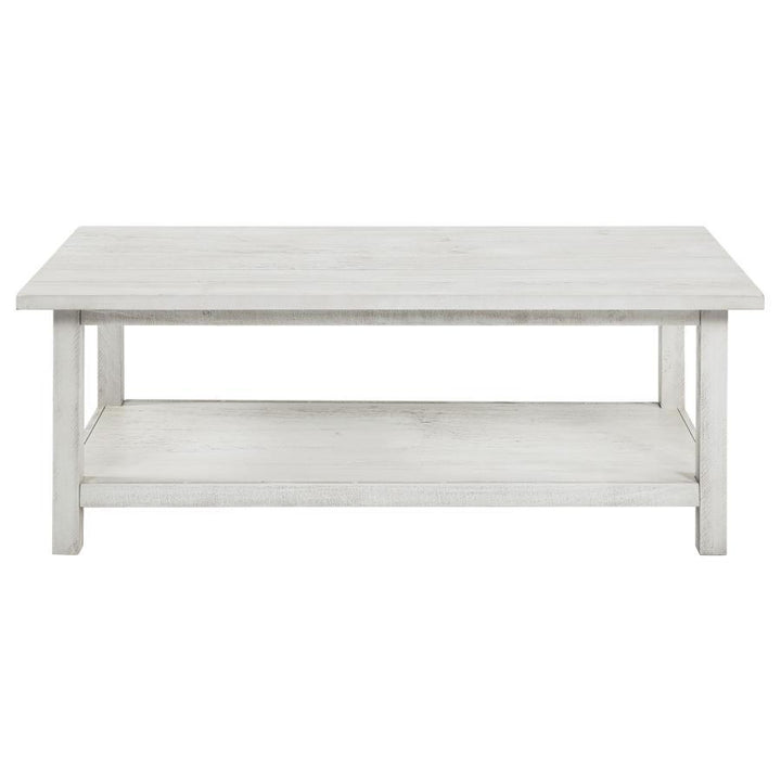Payne - Wood Coffee Table With Shelf - White Coffee Table modern furniture Contempo Furniture