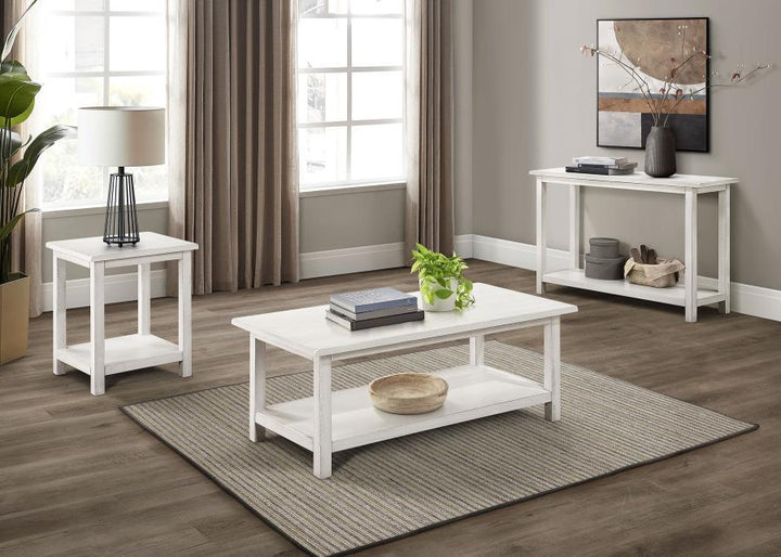 Payne - Wood Coffee Table With Shelf - White Coffee Table modern furniture Contempo Furniture
