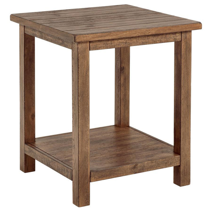Payne - Wood End Table With Shelf - Distressed Brown End Table modern furniture Contempo Furniture