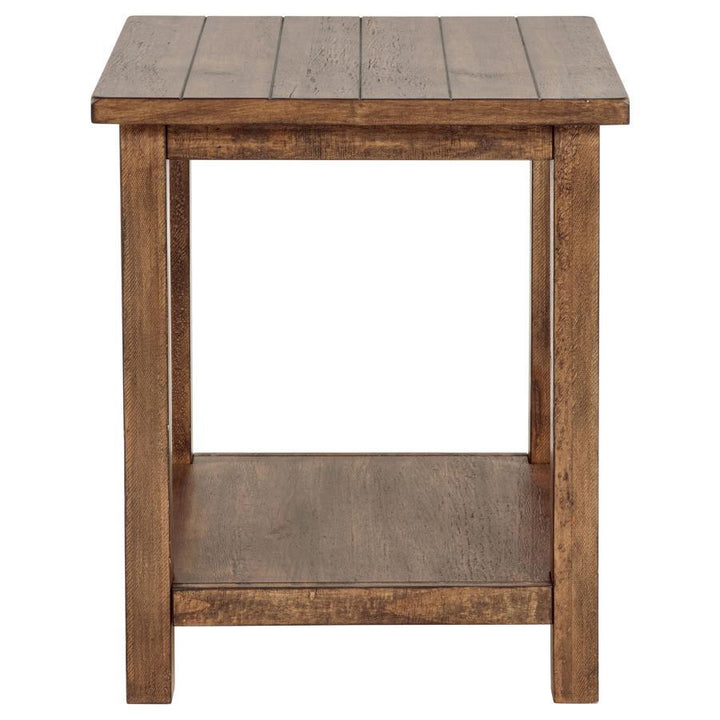 Payne - Wood End Table With Shelf - Distressed Brown End Table modern furniture Contempo Furniture