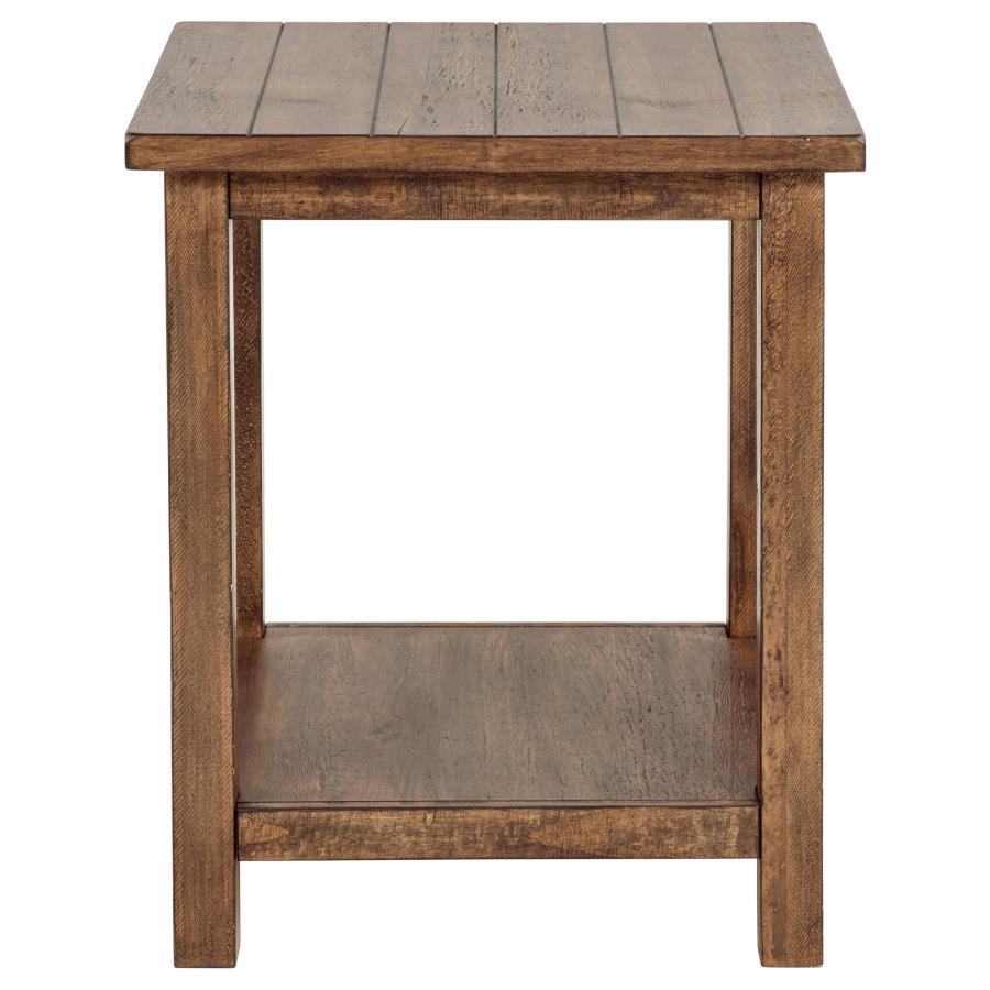 Payne - Wood End Table With Shelf - Distressed Brown End Table modern furniture Contempo Furniture