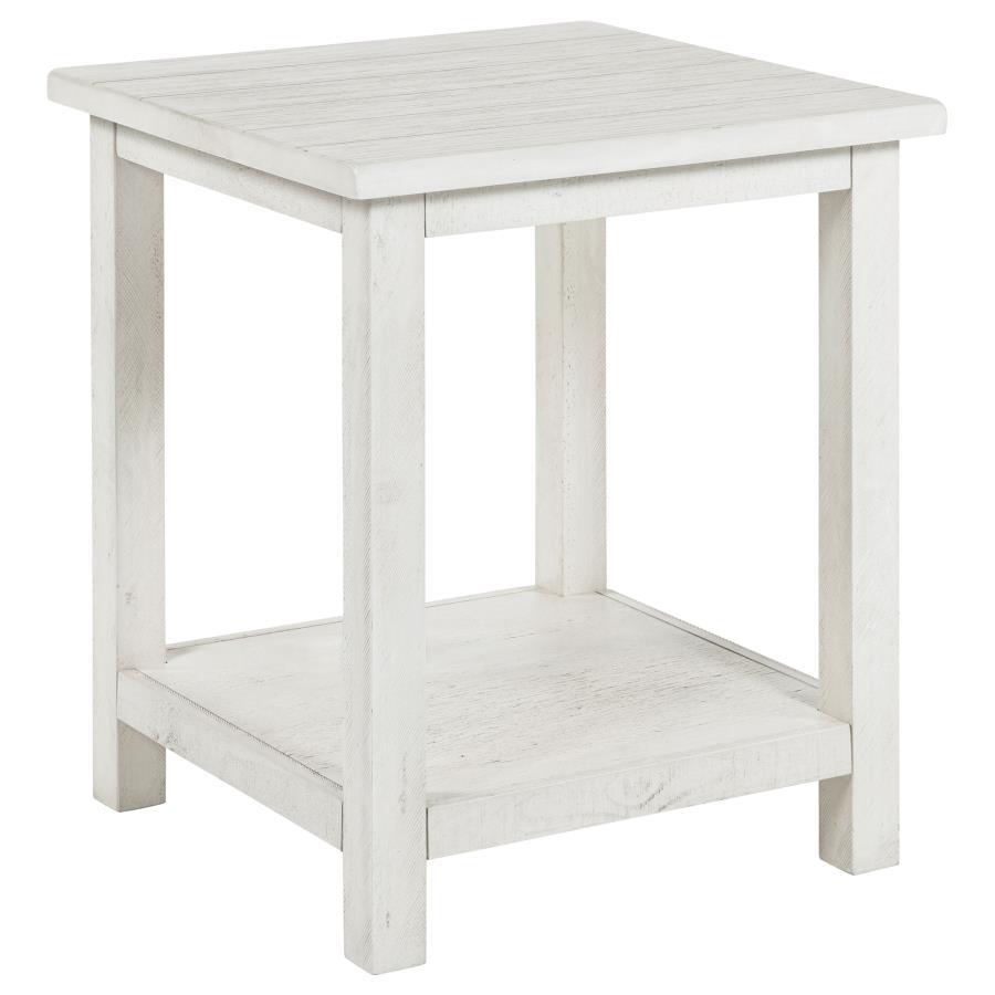 Payne - Wood End Table With Shelf - White End Table modern furniture Contempo Furniture