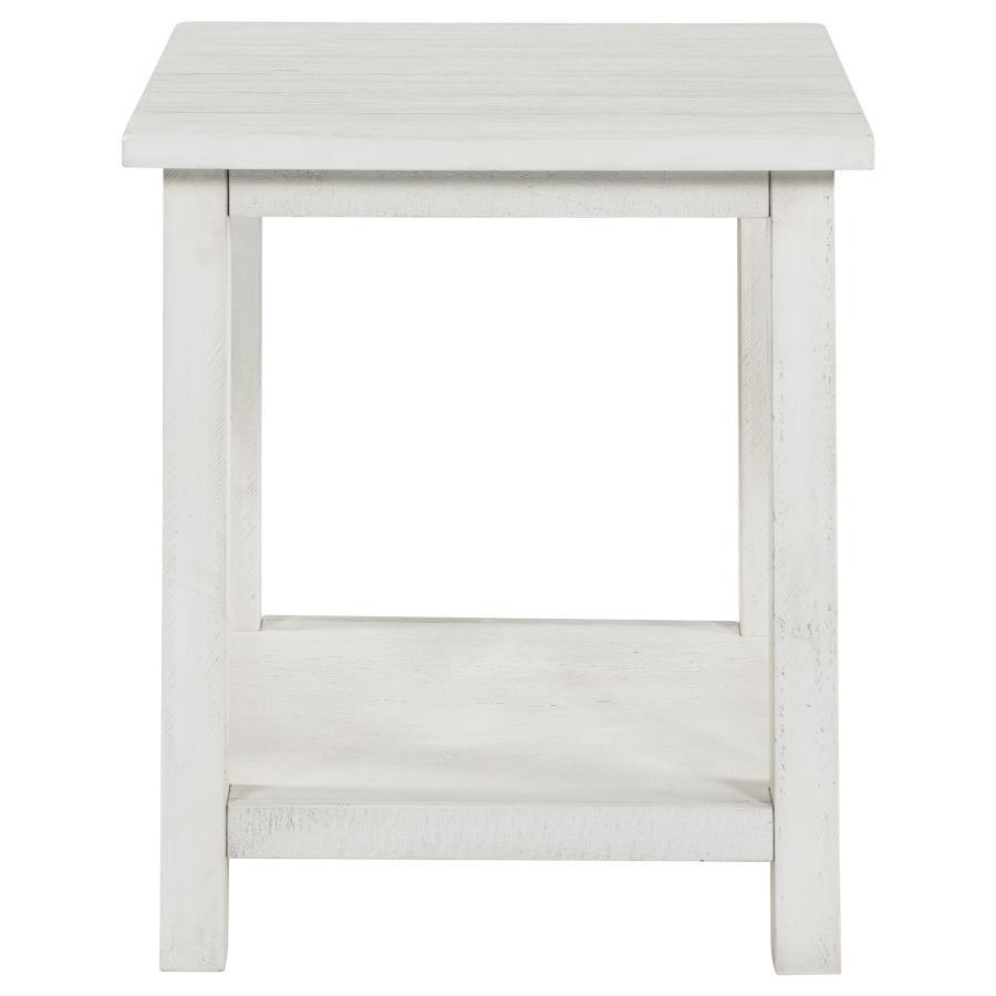 Payne - Wood End Table With Shelf - White End Table modern furniture Contempo Furniture