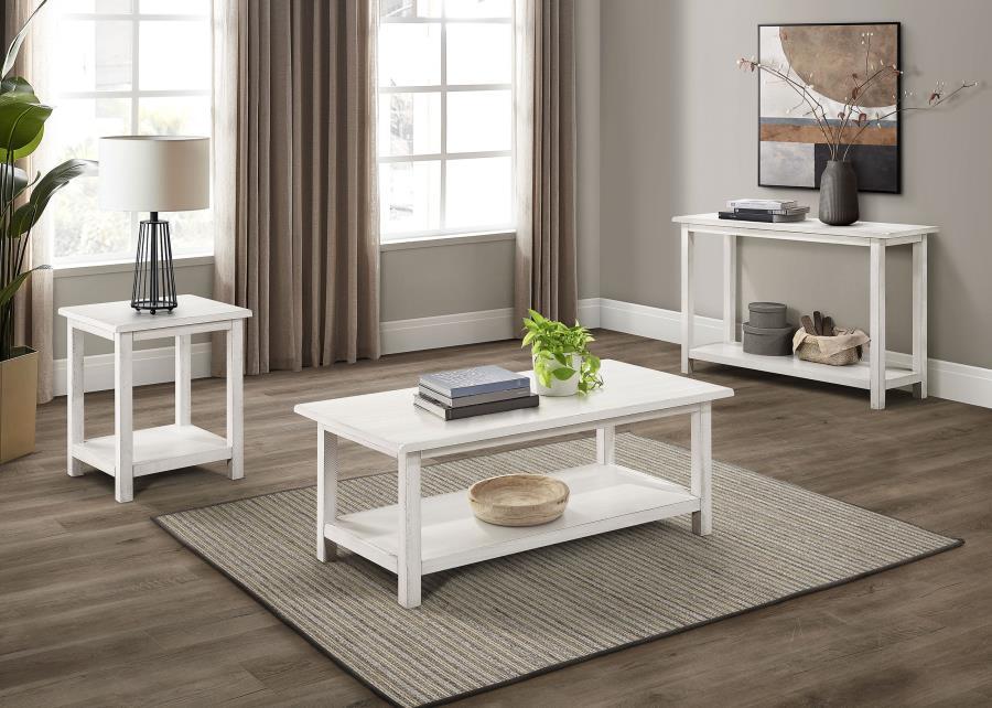 Payne - Wood End Table With Shelf - White End Table modern furniture Contempo Furniture