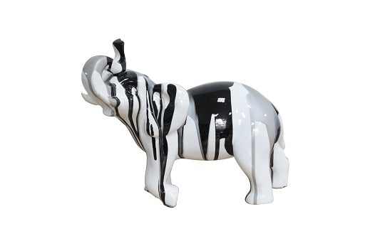 White Multi Colored Elephant Sculpture
