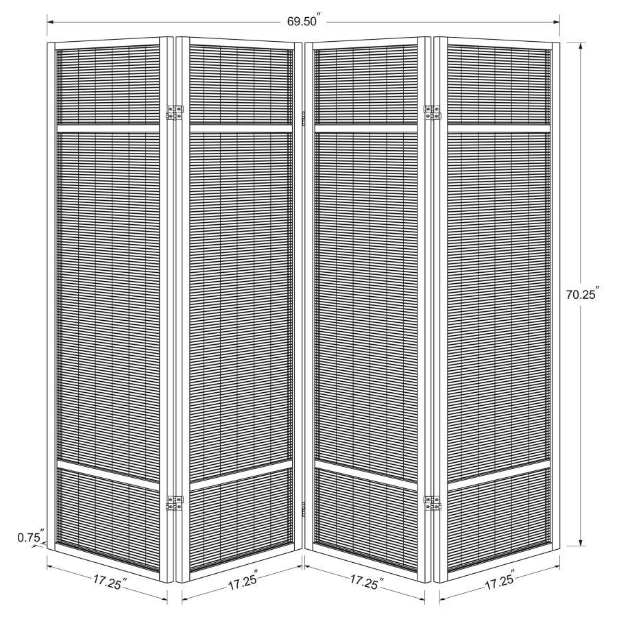 Pearce - 4 - Panel Bamboo Room Divider Folding Screen - Natural Room Divider modern furniture Contempo Furniture