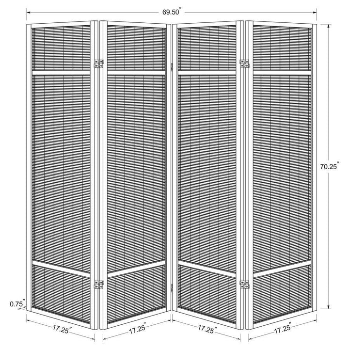 Pearce - 4 - Panel Bamboo Room Divider Folding Screen - Natural Room Divider modern furniture Contempo Furniture