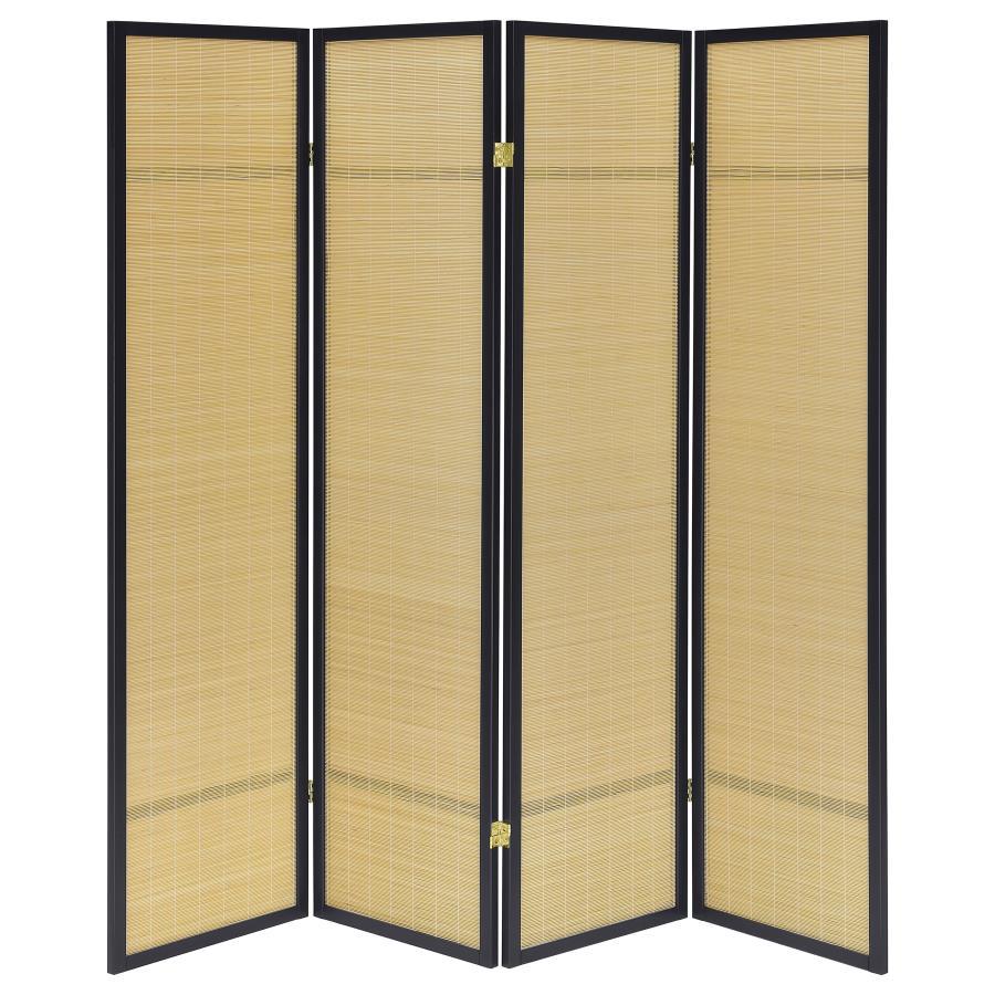 Pearce - 4 - Panel Bamboo Room Divider Folding Screen - Natural Room Divider modern furniture Contempo Furniture