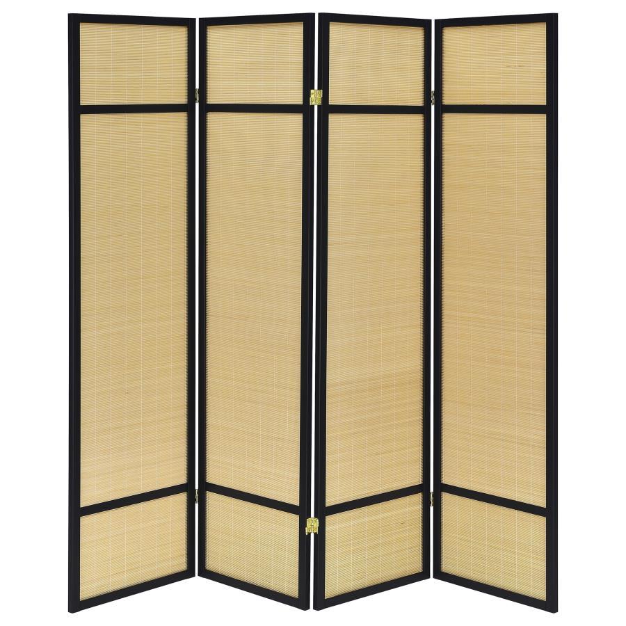 Pearce - 4 - Panel Bamboo Room Divider Folding Screen - Natural Room Divider modern furniture Contempo Furniture
