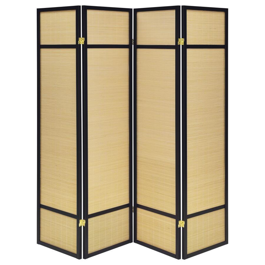 Pearce - 4 - Panel Bamboo Room Divider Folding Screen - Natural Room Divider modern furniture Contempo Furniture