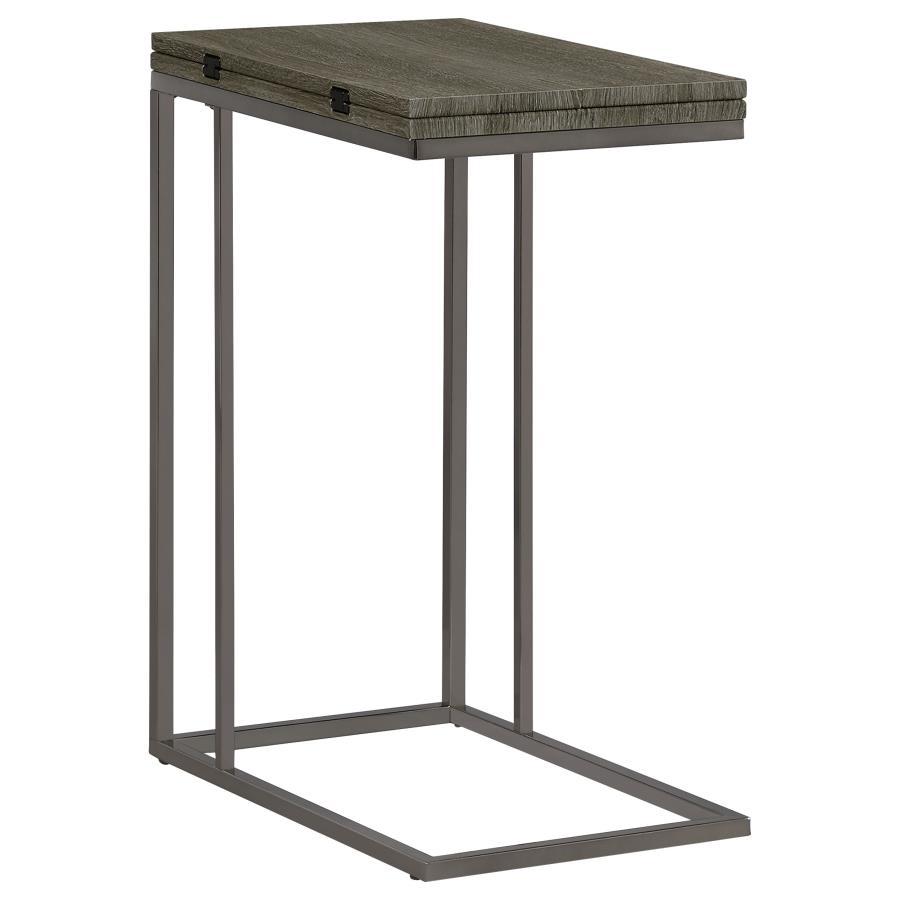 Pedro - Expandable C - Shaped Sofa Side Table - Weathered Gray Side Table modern furniture Contempo Furniture