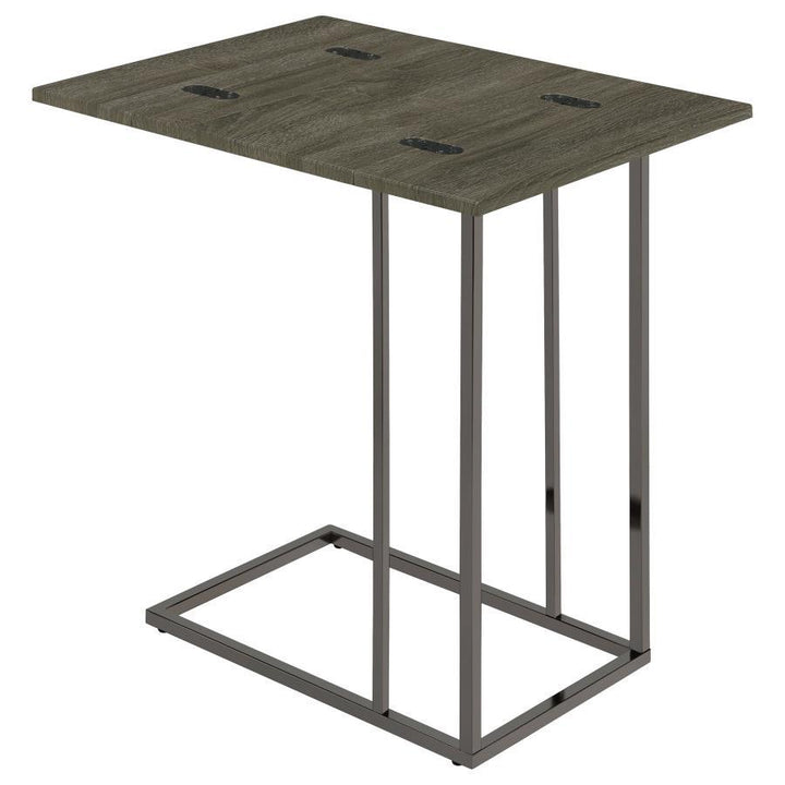 Pedro - Expandable C - Shaped Sofa Side Table - Weathered Gray Side Table modern furniture Contempo Furniture