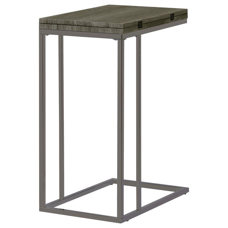 Pedro - Expandable C - Shaped Sofa Side Table - Weathered Gray Side Table modern furniture Contempo Furniture