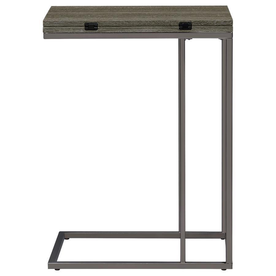 Pedro - Expandable C - Shaped Sofa Side Table - Weathered Gray Side Table modern furniture Contempo Furniture