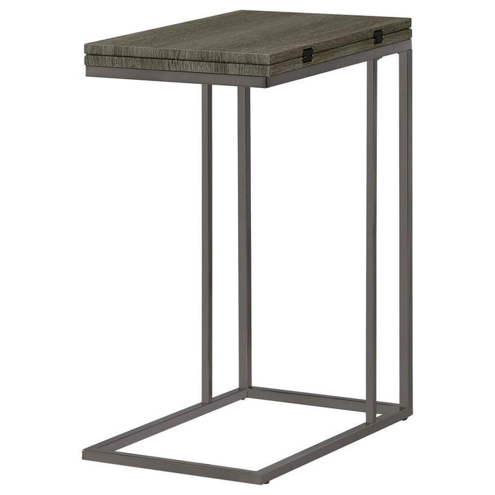 Pedro - Expandable C - Shaped Sofa Side Table - Weathered Gray Side Table modern furniture Contempo Furniture