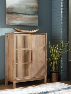 Pellamour Bar Cabinet - Light Brown Wine Cabinet modern furniture Contempo Furniture
