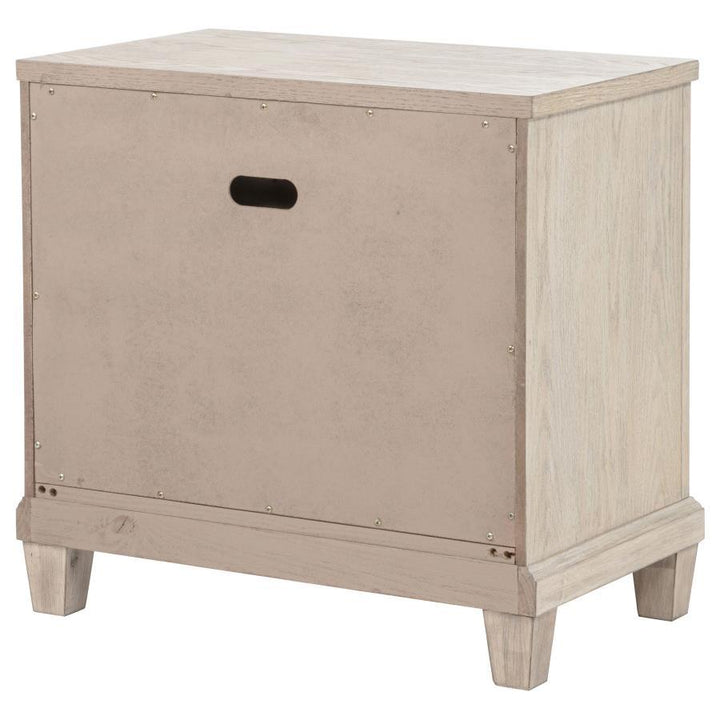 Pembroke - 2 - Drawer Nightstand Bedside Table - Washed Oak Accent Nightstand modern furniture Contempo Furniture