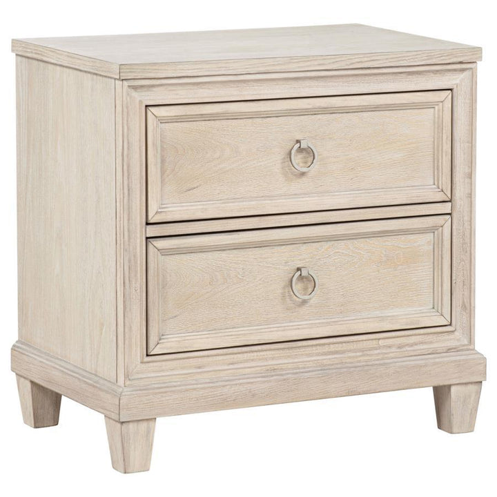 Pembroke - 2 - Drawer Nightstand Bedside Table - Washed Oak Accent Nightstand modern furniture Contempo Furniture