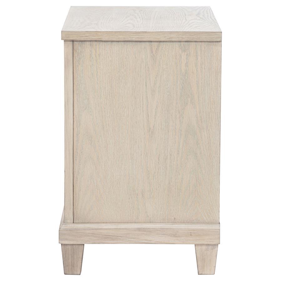 Pembroke - 2 - Drawer Nightstand Bedside Table - Washed Oak Accent Nightstand modern furniture Contempo Furniture