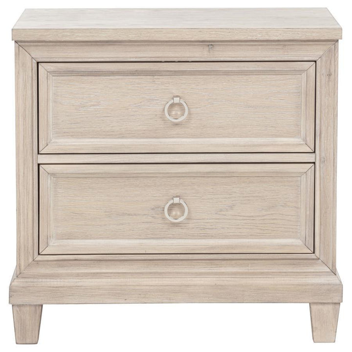 Pembroke - 2 - Drawer Nightstand Bedside Table - Washed Oak Accent Nightstand modern furniture Contempo Furniture