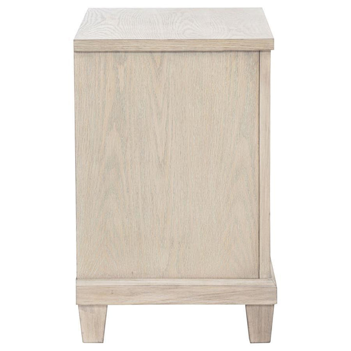 Pembroke - 2 - Drawer Nightstand Bedside Table - Washed Oak Accent Nightstand modern furniture Contempo Furniture