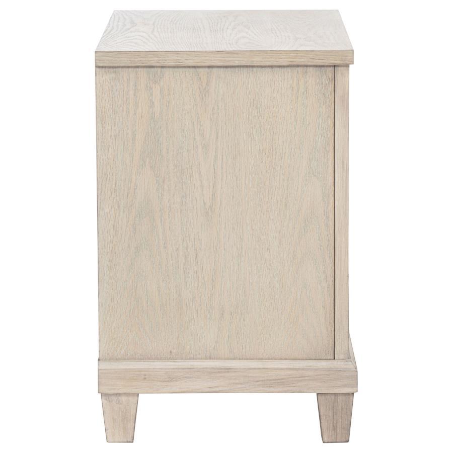 Pembroke - 2 - Drawer Nightstand Bedside Table - Washed Oak Accent Nightstand modern furniture Contempo Furniture
