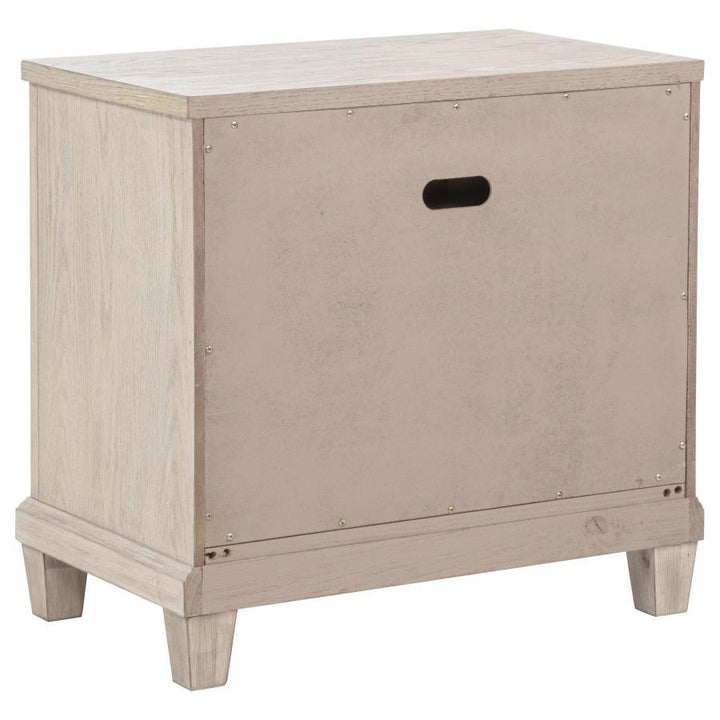 Pembroke - 2 - Drawer Nightstand Bedside Table - Washed Oak Accent Nightstand modern furniture Contempo Furniture