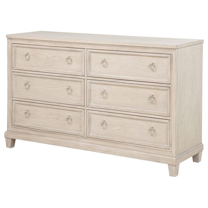 Pembroke - 6 - Drawer Bedroom Dresser Cabinet - Washed Oak Dressers modern furniture Contempo Furniture