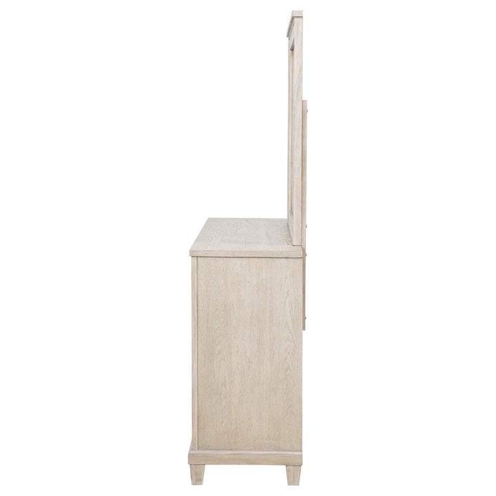 Pembroke - 6 - Drawer Bedroom Dresser With Mirror - Washed Oak Dresser &amp; Mirror modern furniture Contempo Furniture