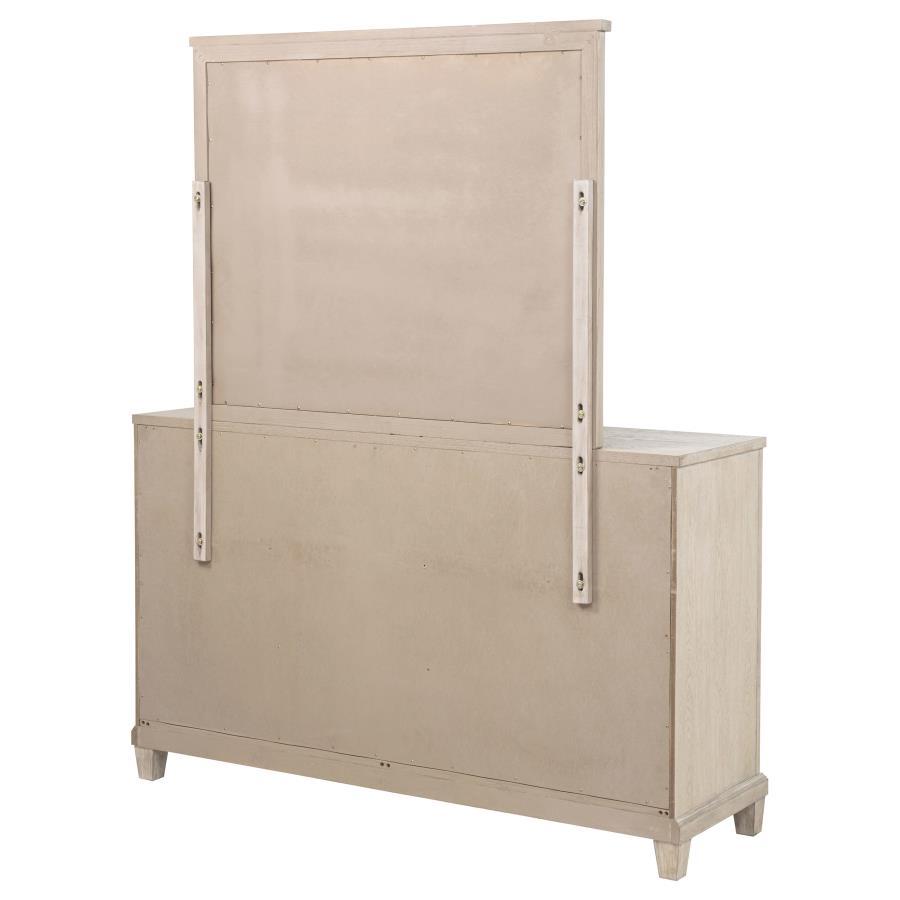 Pembroke - 6 - Drawer Bedroom Dresser With Mirror - Washed Oak Dresser & Mirror modern furniture Contempo Furniture