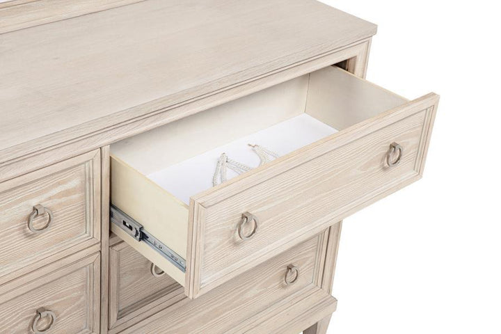 Pembroke - 6 - Drawer Bedroom Dresser With Mirror - Washed Oak Dresser &amp; Mirror modern furniture Contempo Furniture