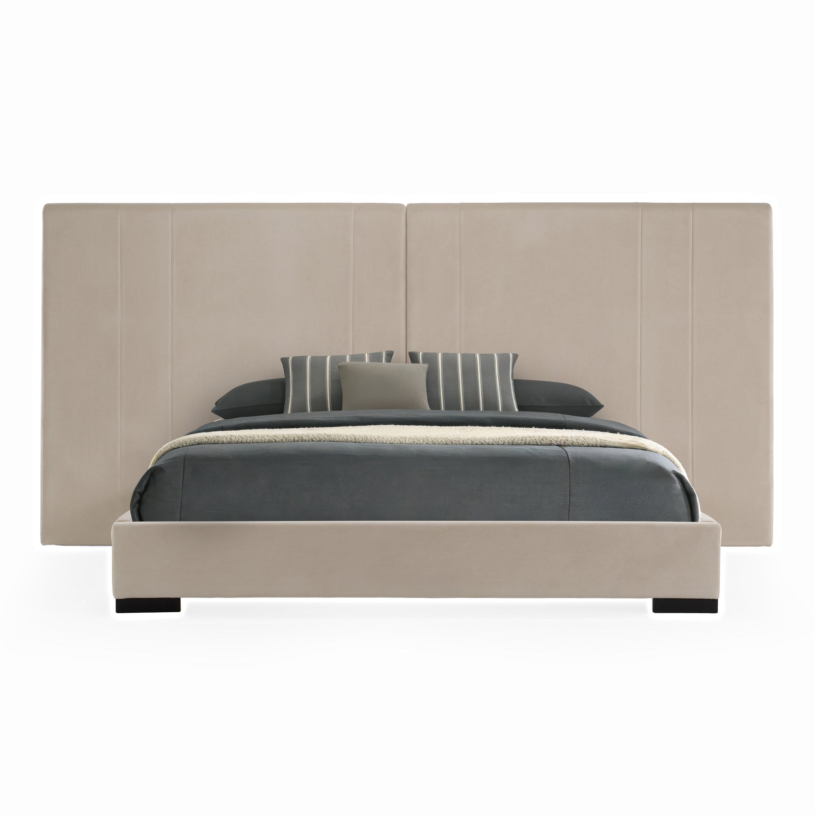 Penrose - Modern Beige Fabric Bed