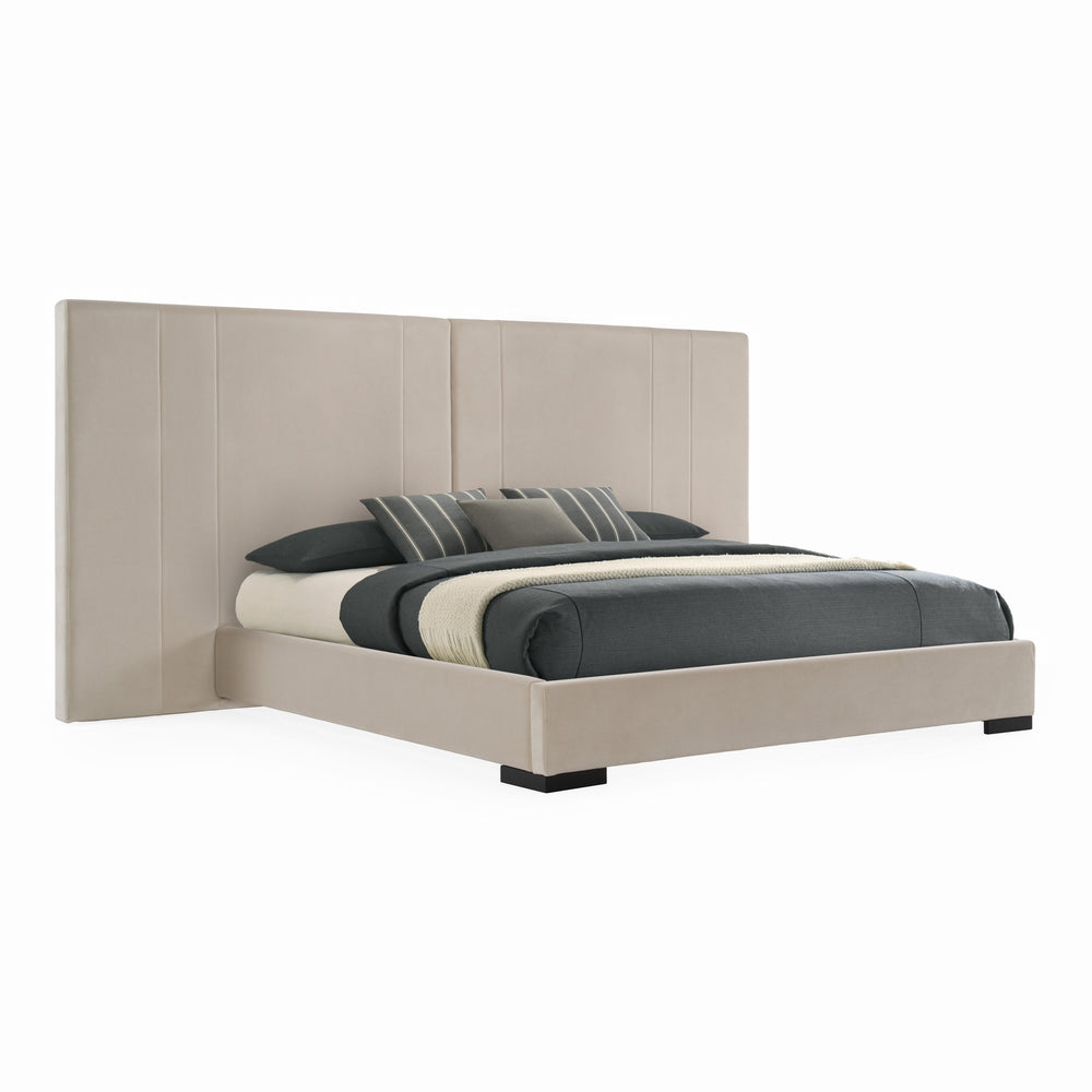 Penrose - Modern Beige Fabric Bed - View 3