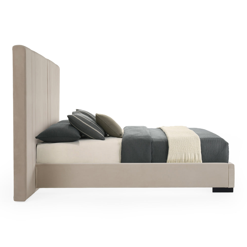 Penrose - Modern Beige Fabric Bed - View 4