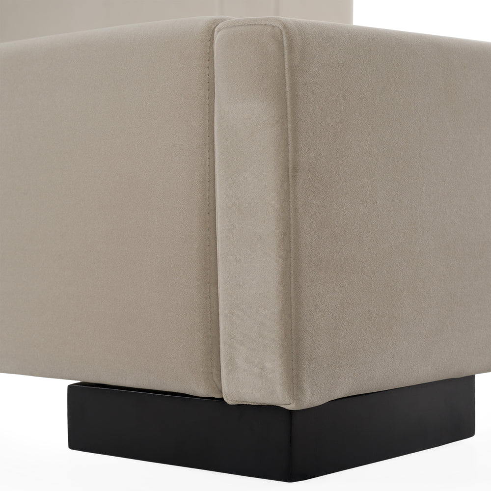 Penrose - Modern Beige Fabric Bed - View 6