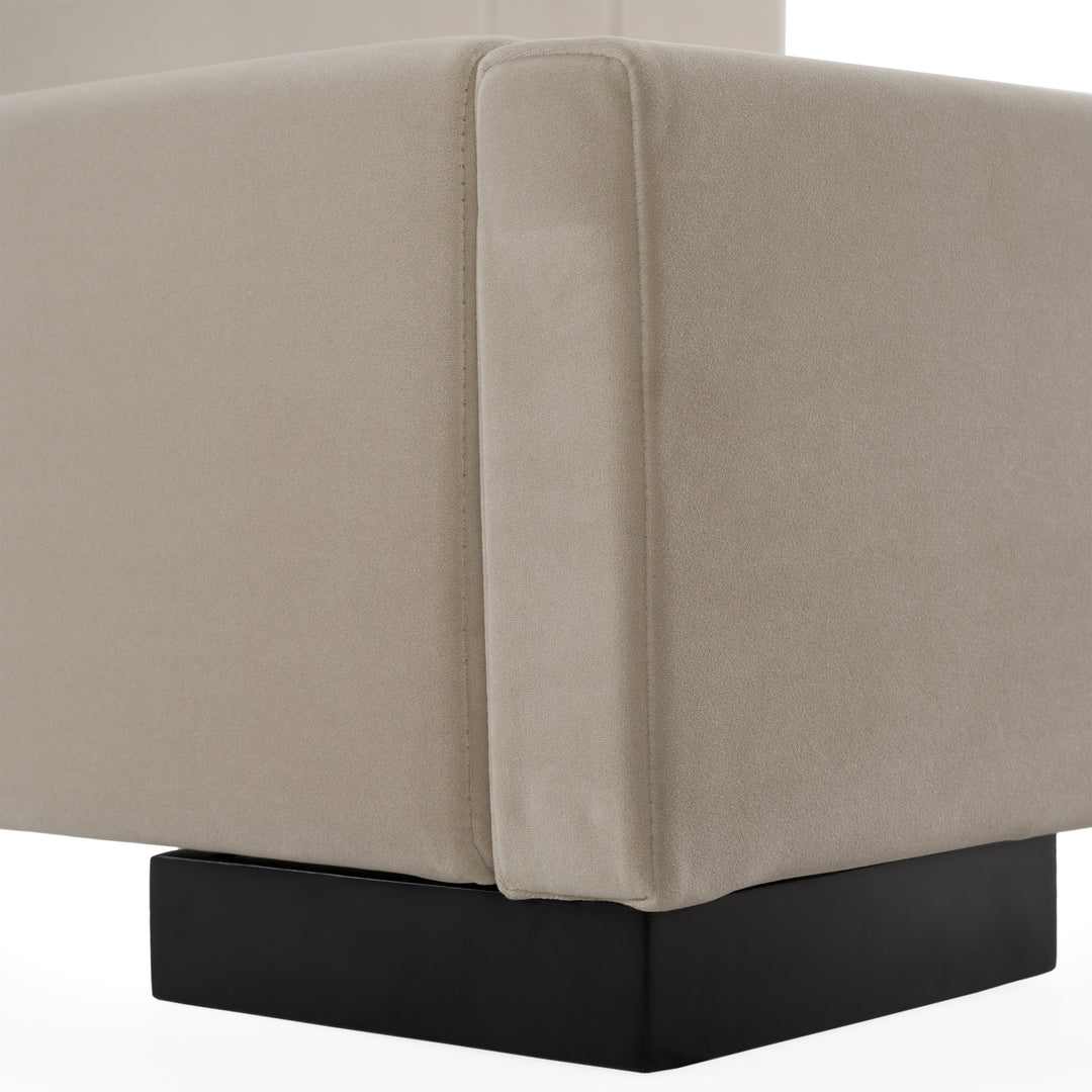 Penrose - Modern Beige Fabric Bed