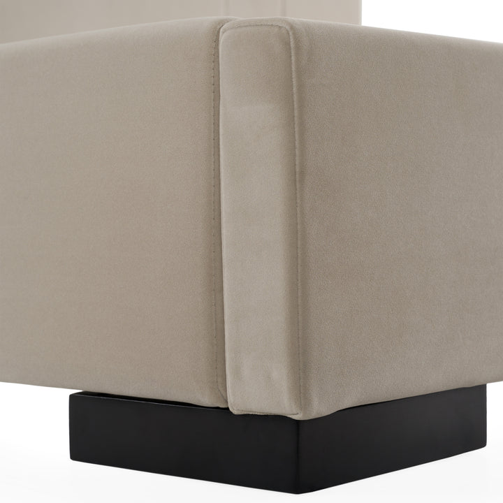 Penrose - Modern Beige Fabric Bed - View 6