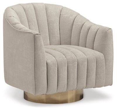 Penzlin Accent Chair - Pearl Silver Swivel Chair modern furniture Contempo Furniture