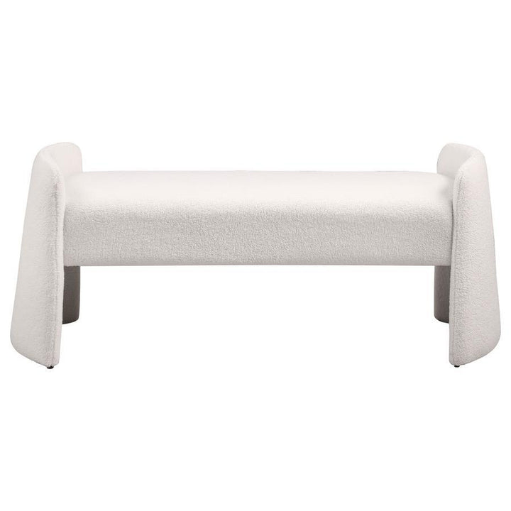 Peoria - Velvet Upholstered Accent Bench - Ivory Upholstered Bench modern furniture Contempo Furniture