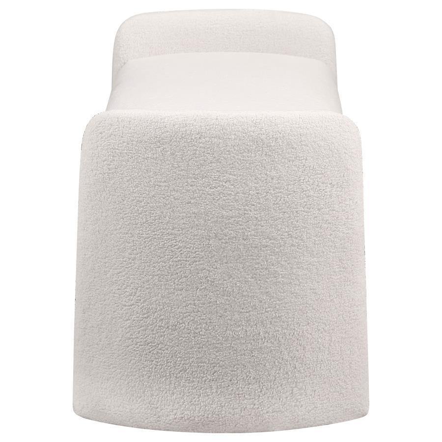 Peoria - Velvet Upholstered Accent Bench - Ivory Upholstered Bench modern furniture Contempo Furniture