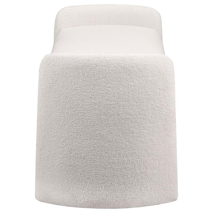 Peoria - Velvet Upholstered Accent Bench - Ivory Upholstered Bench modern furniture Contempo Furniture