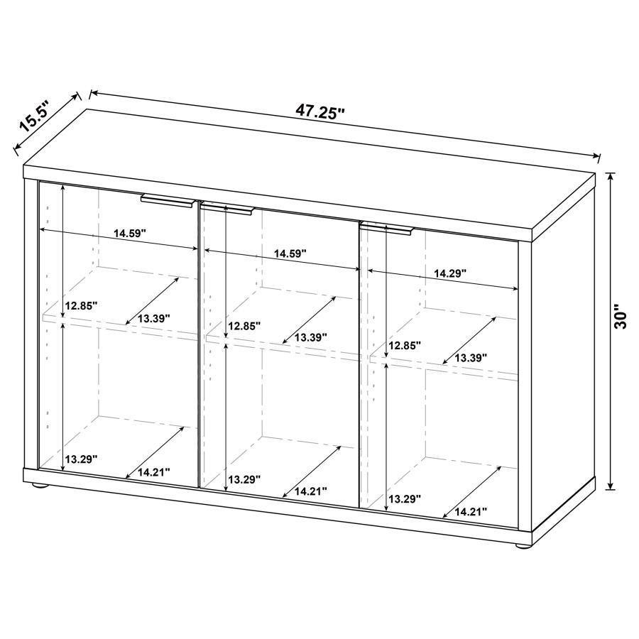 Pepita - 3 Door Engineered Wood Accent Cabinet - Mango Brown Accent Cabinet modern furniture Contempo Furniture
